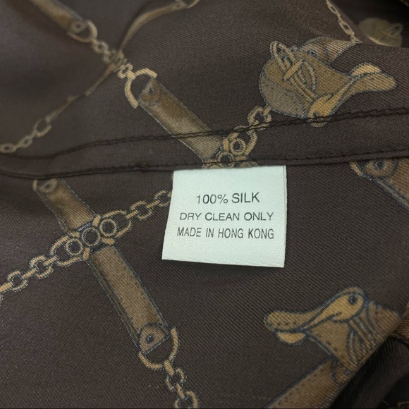 𝅺ST. JOHN SPORT Silk Equestrian Blouse Size P - Picture 4 of 8